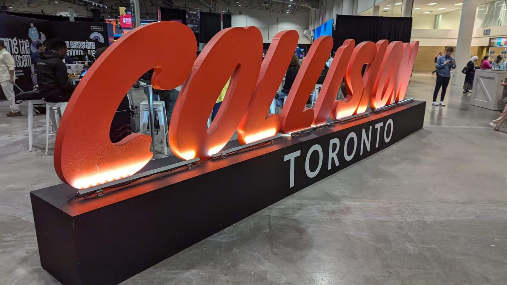 a photo of Collision 3D signage